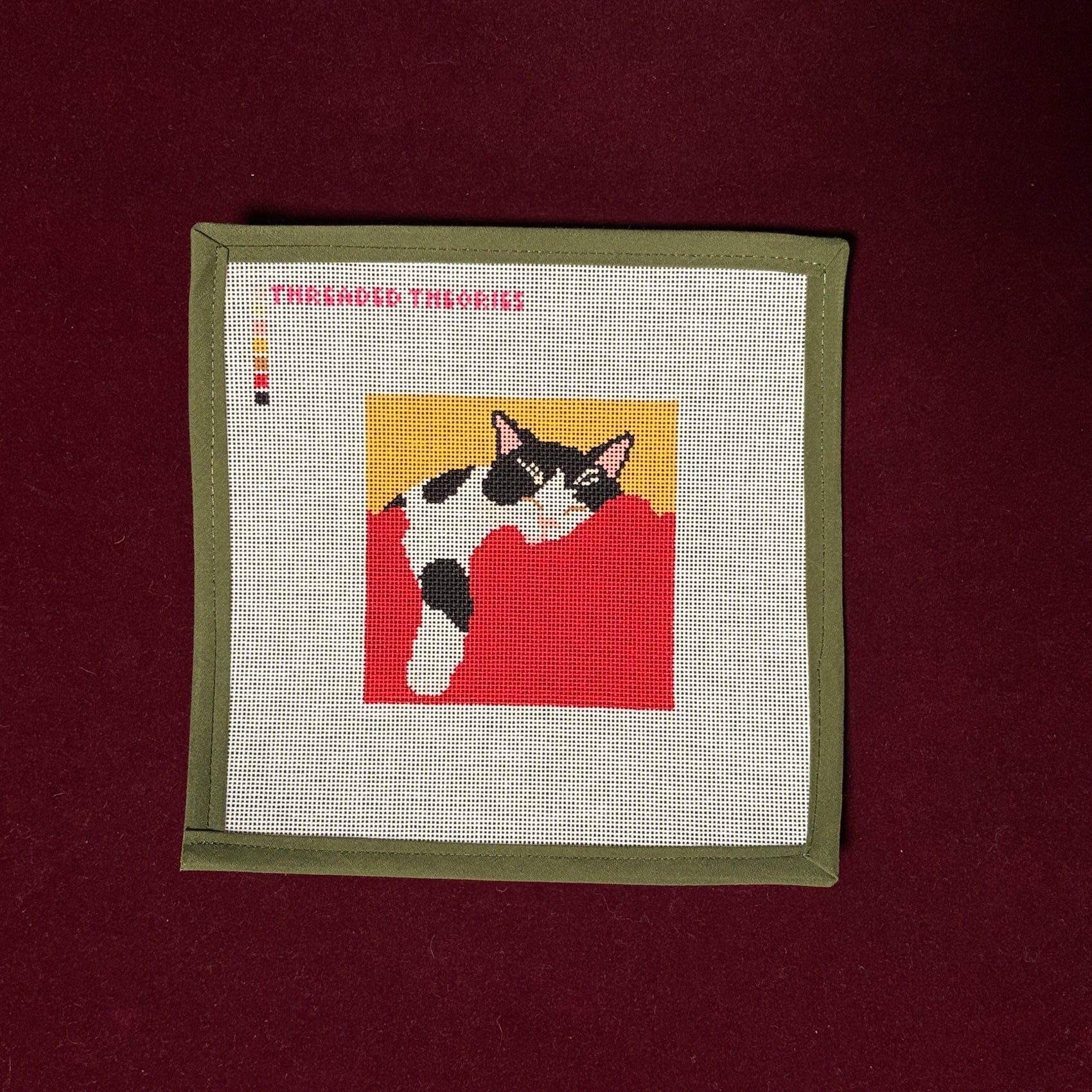 Sleeping Cat-Needlepoint Canvas-Threaded Theories-The Pepper Pot Barrington, IL