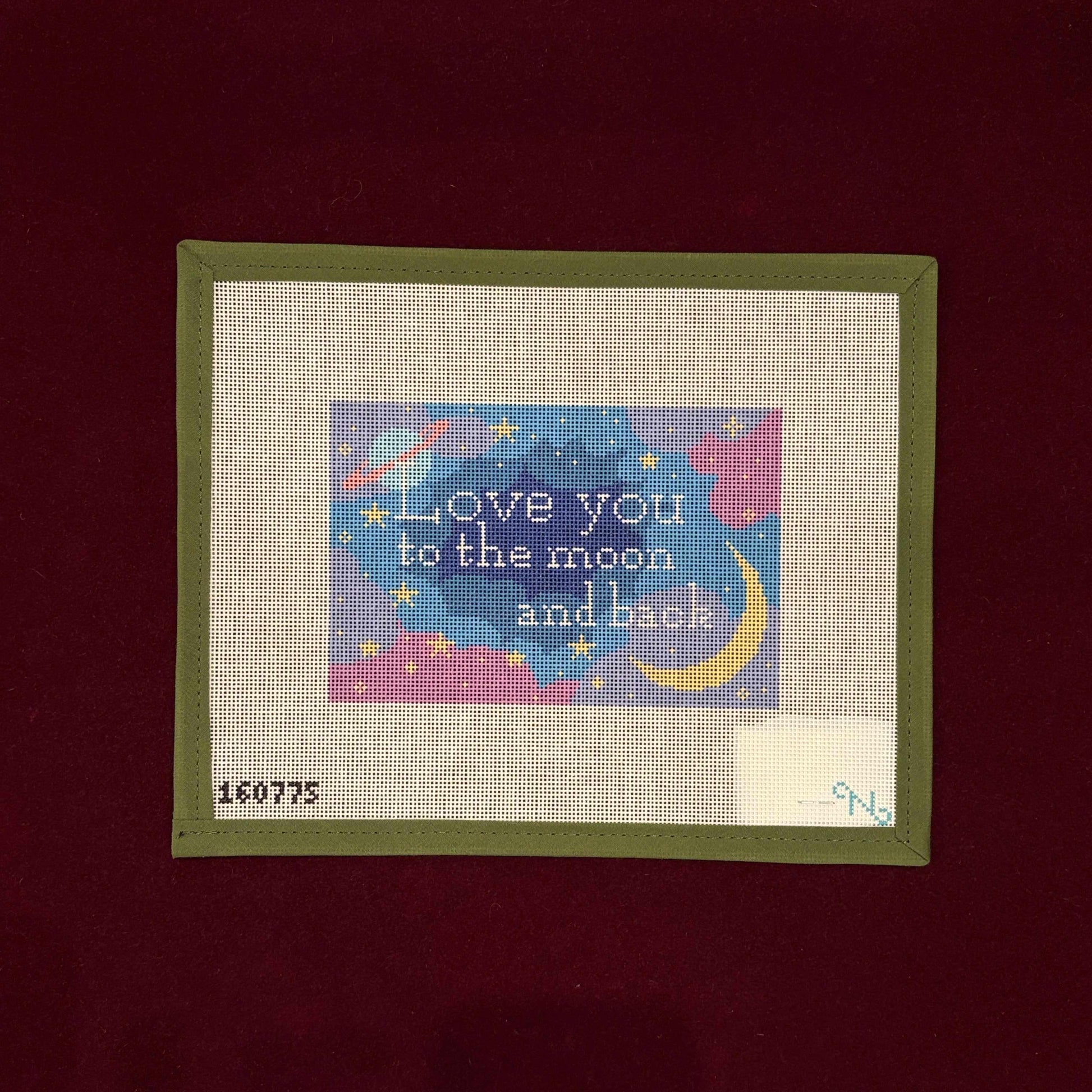 Sleepy Moon Door Hang-Needlepoint Canvas-Needlepaint-The Pepper Pot Barrington, IL