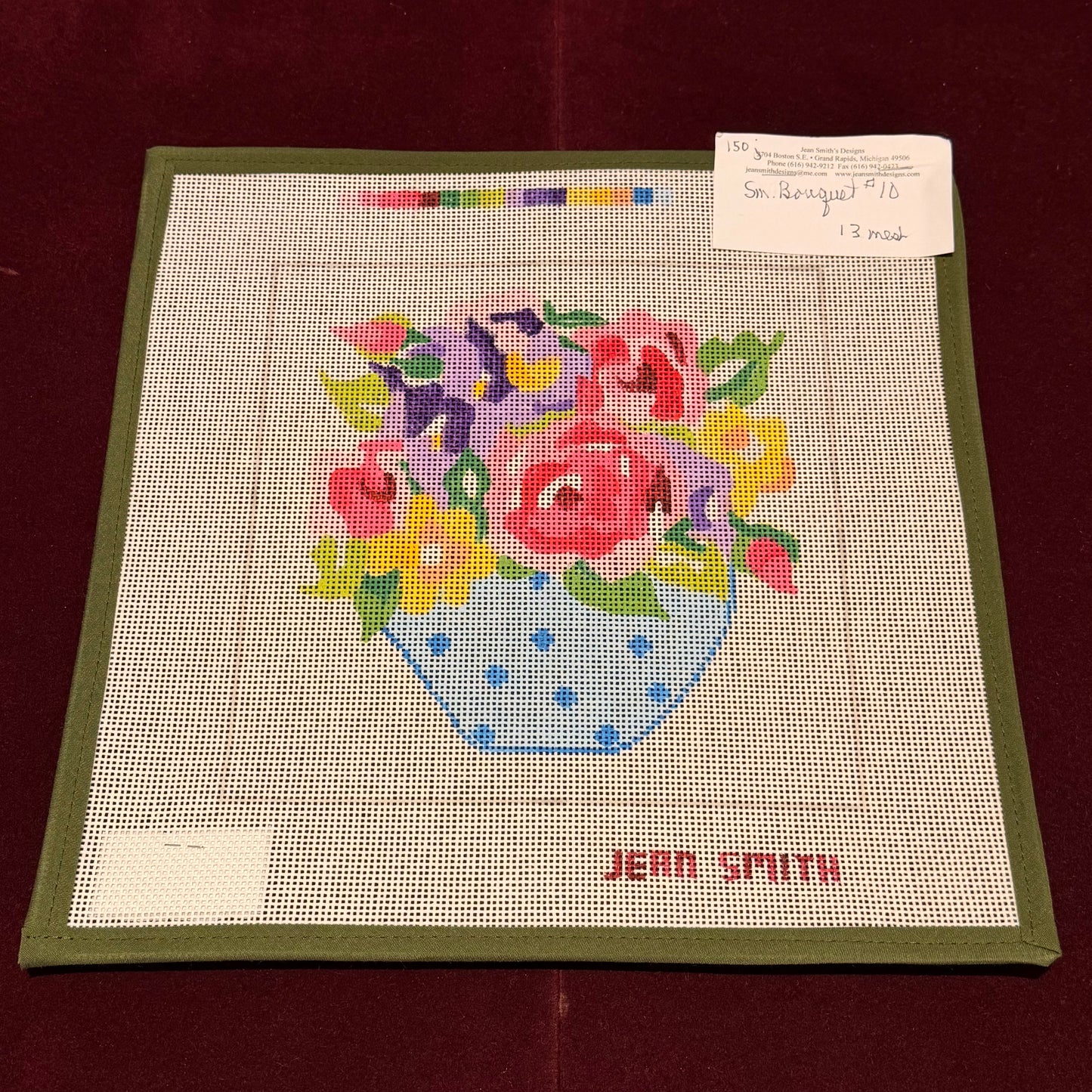 Small Matesse's Table #10-Needlepoint Canvas-Jean Smith-The Pepper Pot Barrington, IL