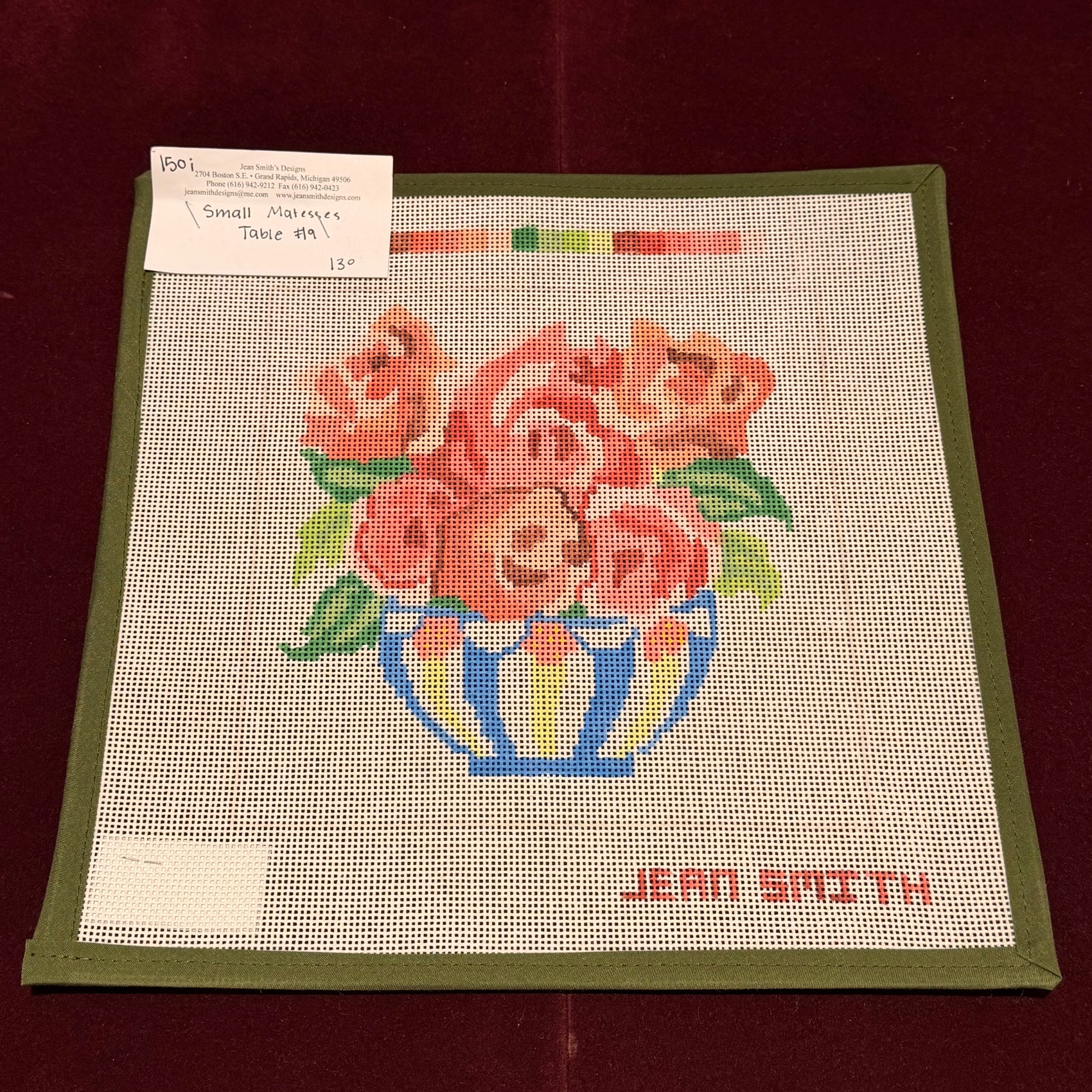 Small Matesse's Table #9-Needlepoint Canvas-Jean Smith-The Pepper Pot Barrington, IL