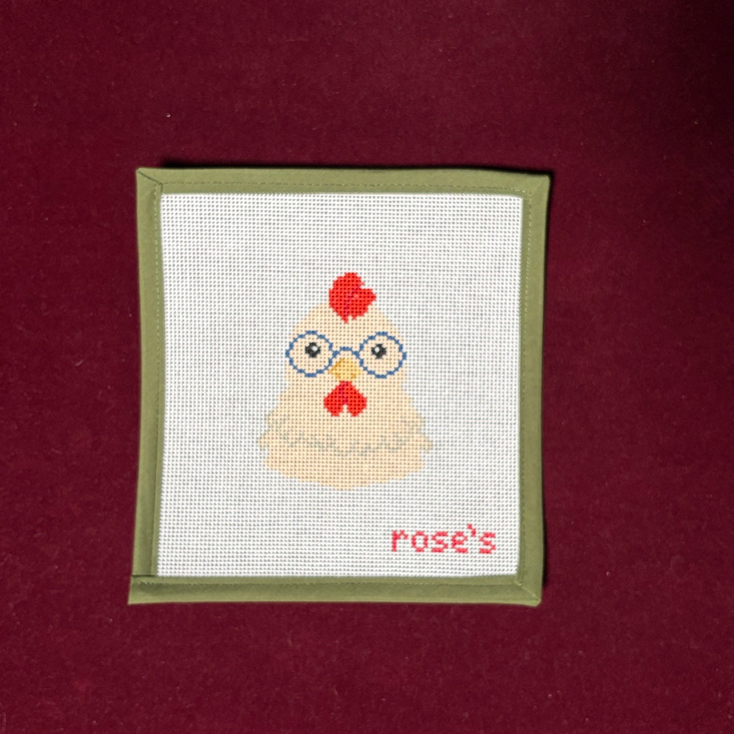 Smarty Chicken-Needlepoint Canvas-Rose's Needlepoint Shop-The Pepper Pot Barrington, IL