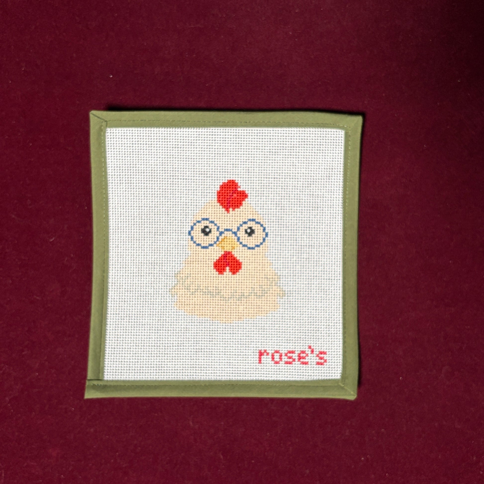 Smarty Chicken-Needlepoint Canvas-Rose's Needlepoint Shop-The Pepper Pot Barrington, IL