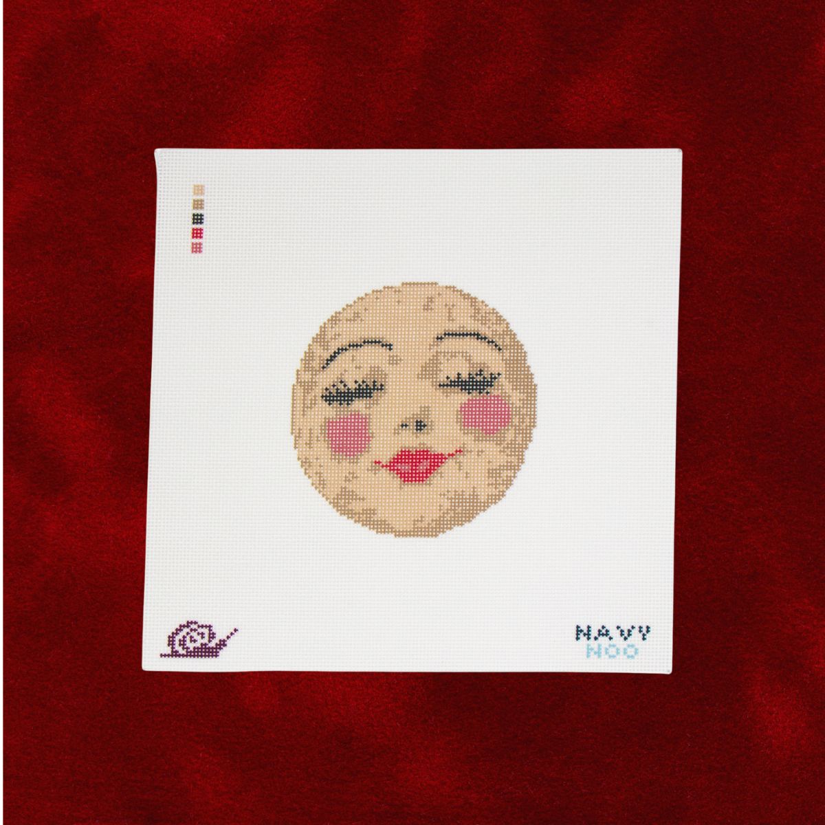 Smiling Moon-Needlepoint Canvas-Silk Snail-The Pepper Pot Barrington, IL