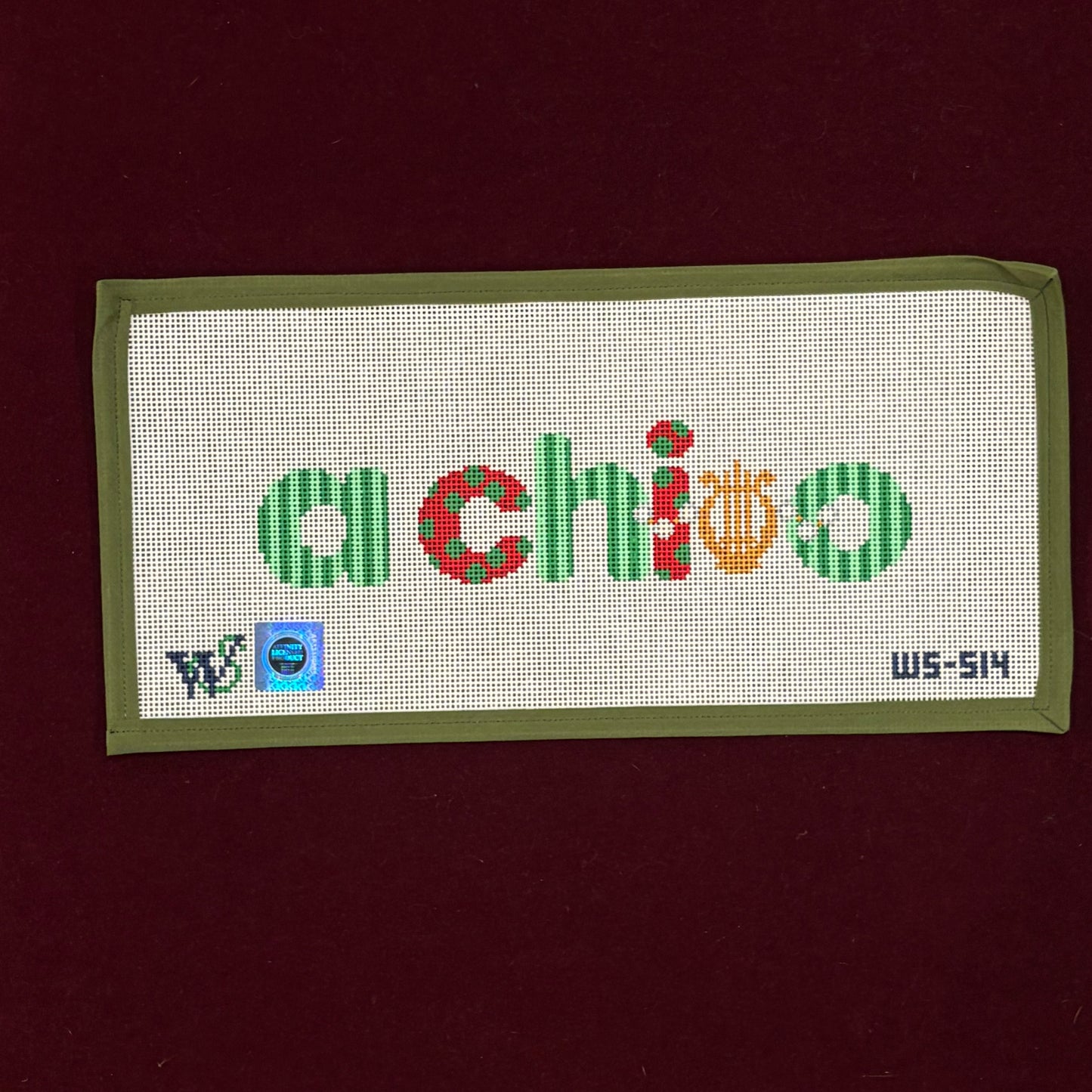 Sorority Dots & Stripes - Alpha Chi Omega-Canvas-Wipstitch-The Pepper Pot