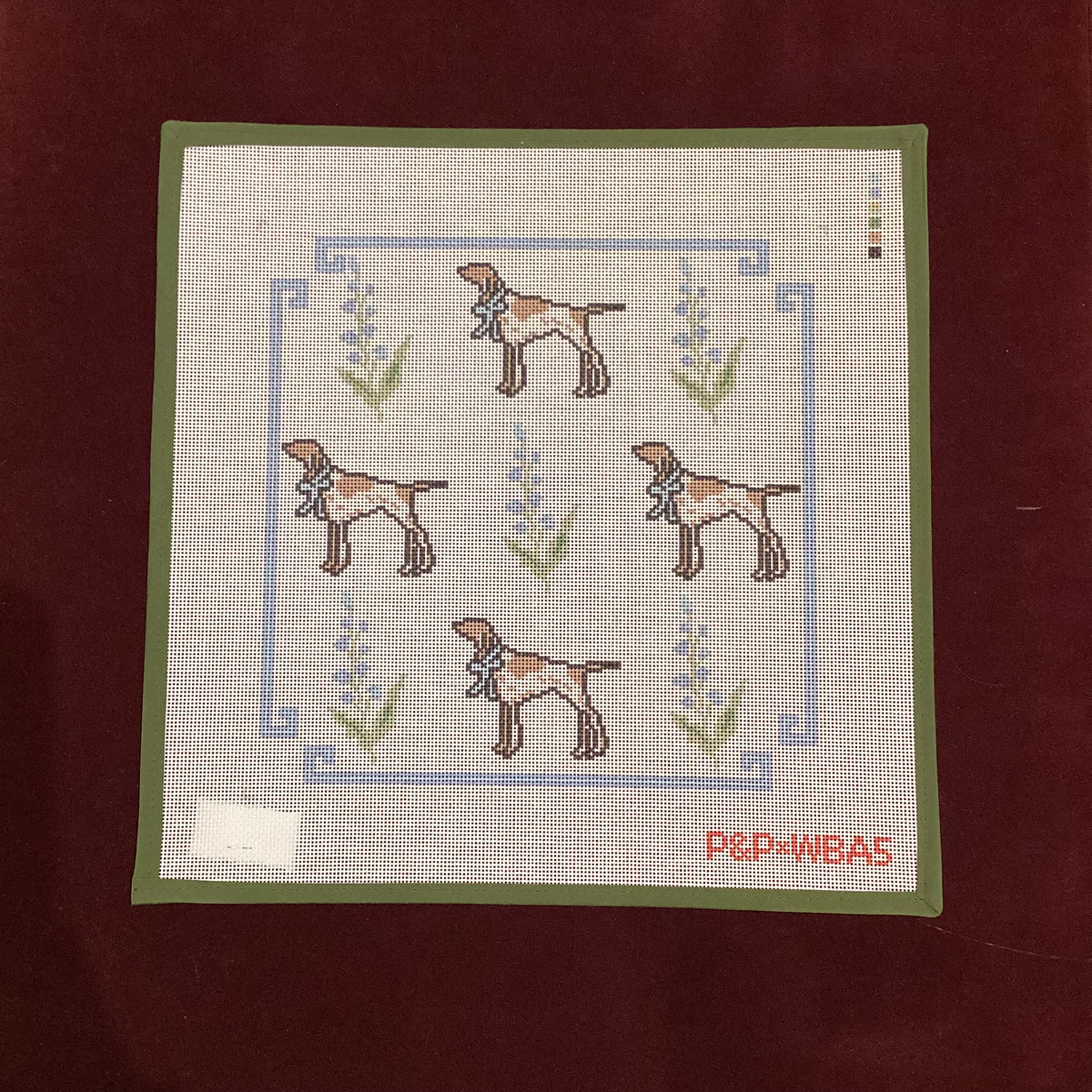 Southern Dog Pillow (13 Mesh)-Needlepoint Canvas-Penny & Penny-The Pepper Pot Barrington, IL