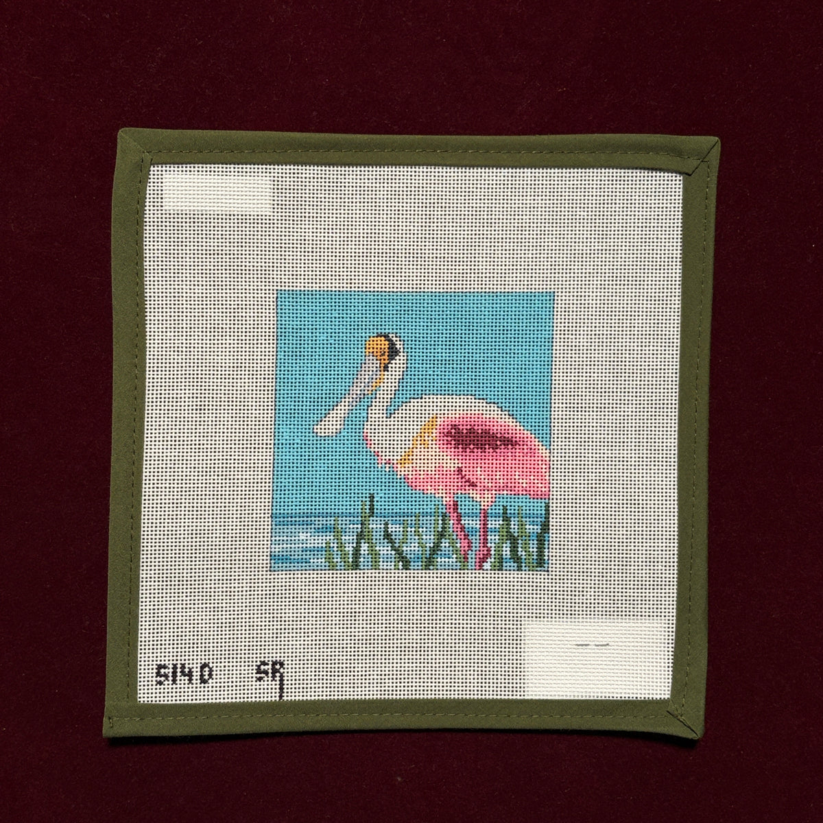 Spoonbill-Needlepoint Canvas-Susan Roberts Needlepoint-The Pepper Pot Barrington, IL