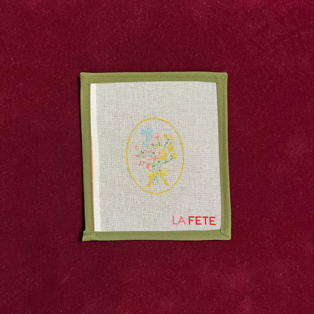 Spring Floral Cameo-Needlepoint Canvas-La Fete-The Pepper Pot Barrington, IL