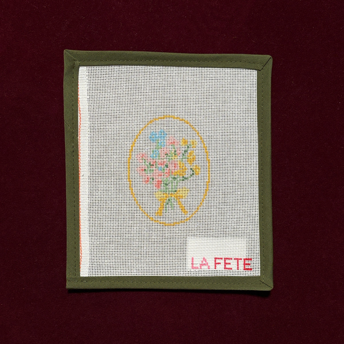 Spring Floral Cameo-Needlepoint Canvas-La Fete-The Pepper Pot Barrington, IL