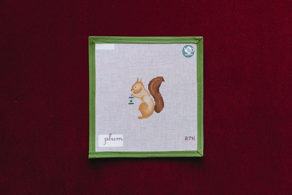 Squirrel-Canvas-Plum Stitchery-The Pepper Pot