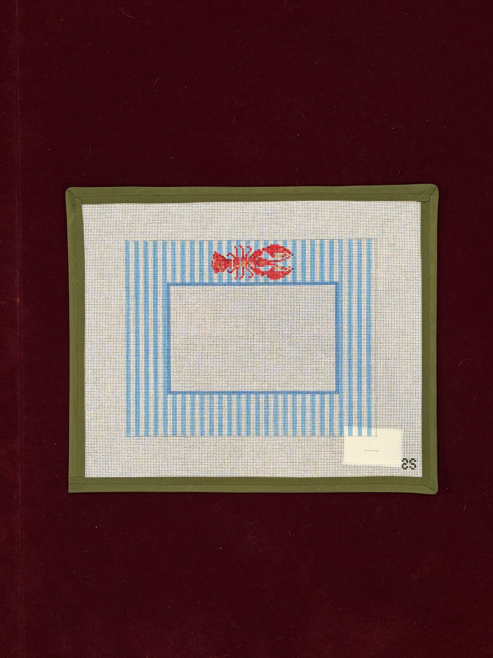 Striped Lobster Frame-Canvas-Spruce Street Studio-The Pepper Pot