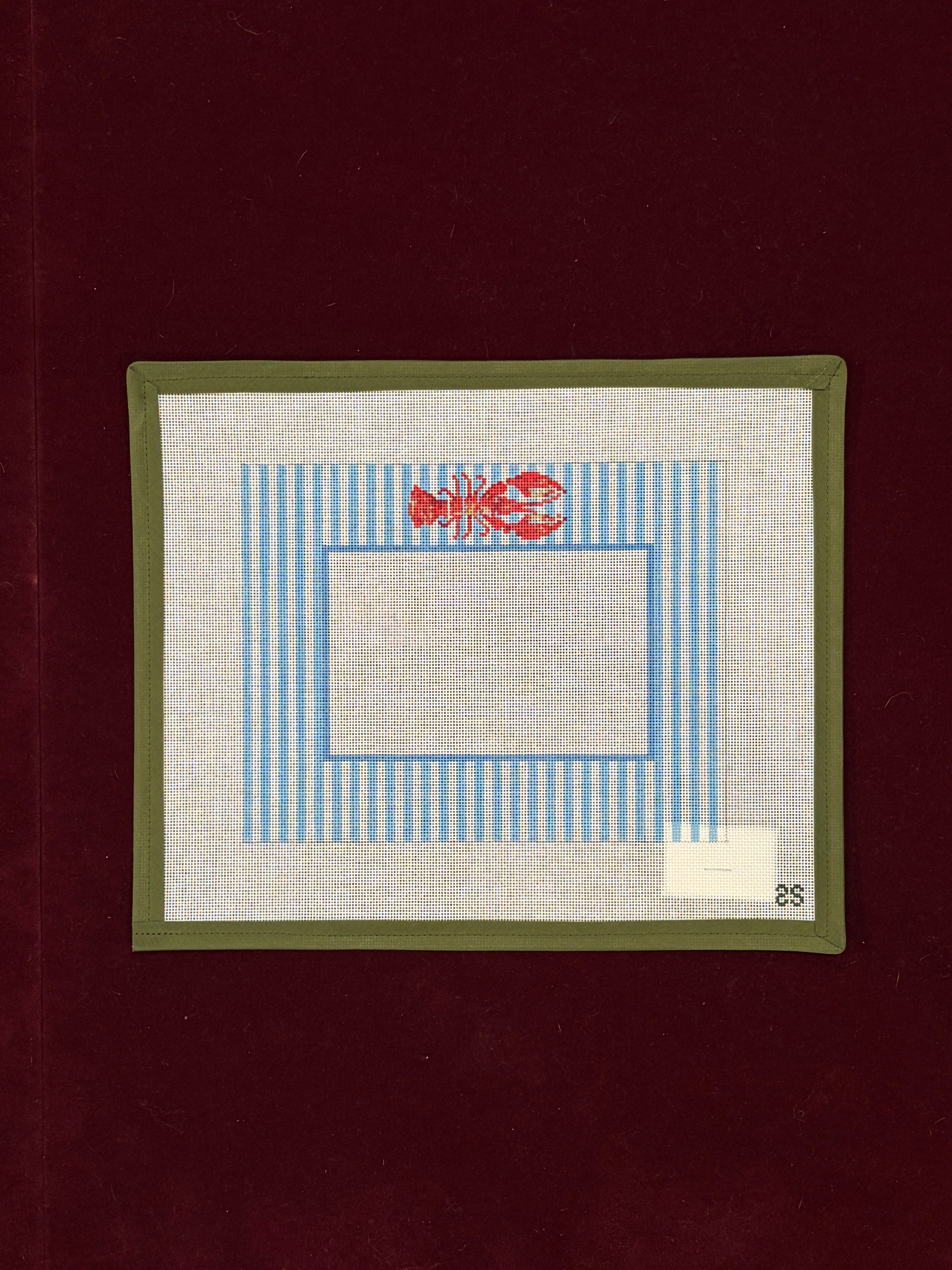 Striped Lobster Frame-Canvas-Spruce Street Studio-The Pepper Pot