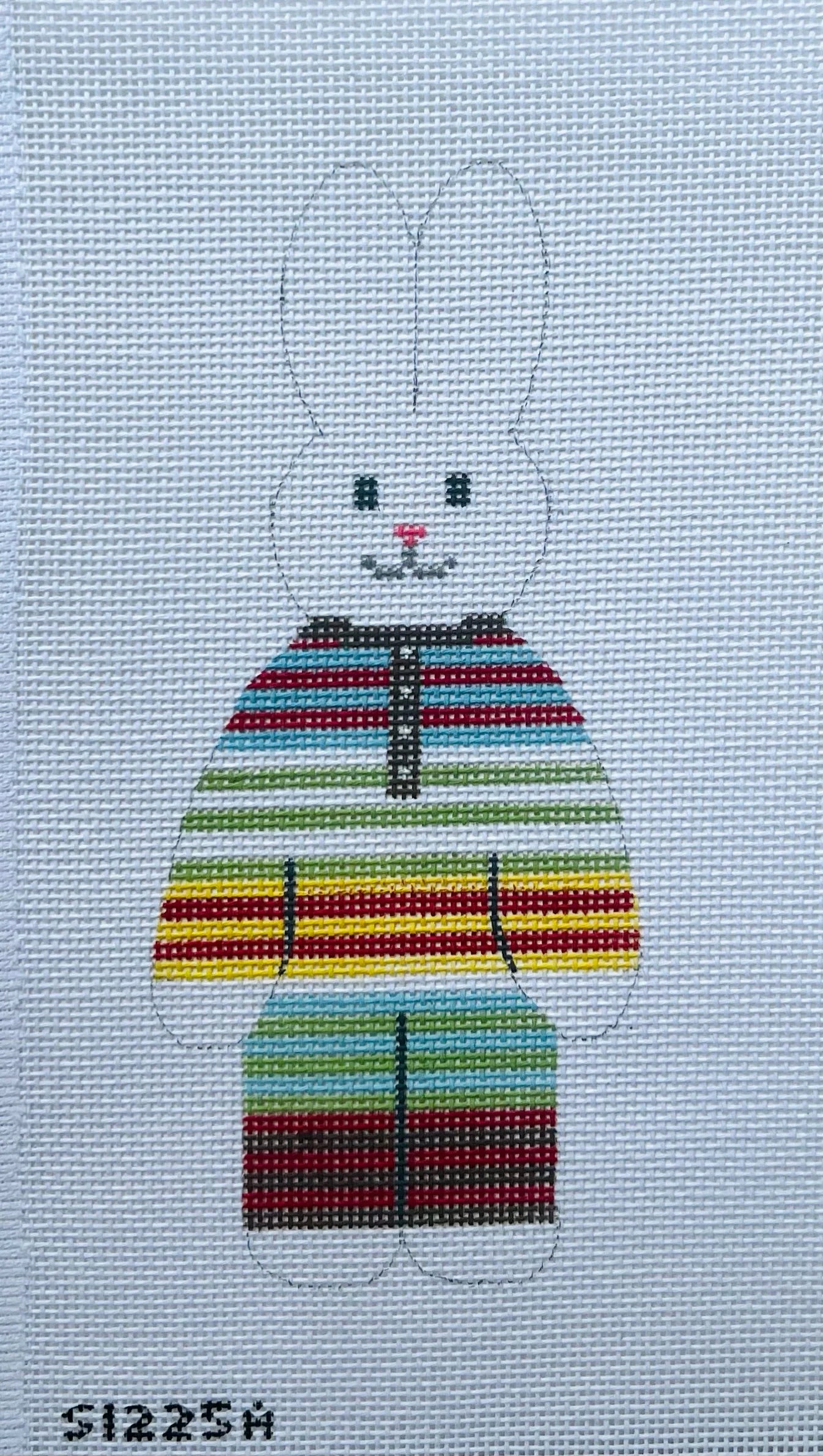 Striped Pants Bunny August Trunk Show-Needlepoint Canvas-KCN Designers-The Pepper Pot Barrington, IL