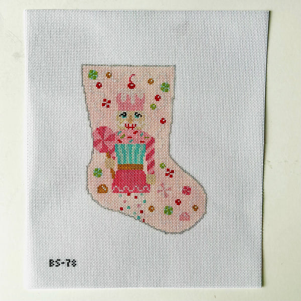 Sugar Sweet Pink Nutcracker Ornament Sized Stocking August Trunk Show-Needlepoint Canvas-KCN Designers-The Pepper Pot Barrington, IL