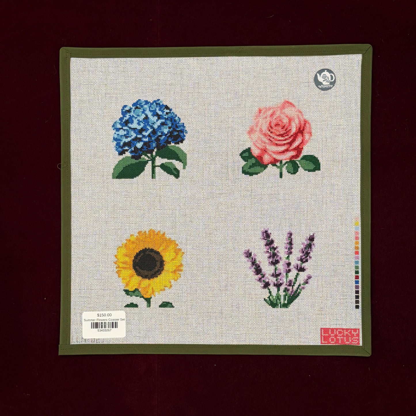 Summer Flowers Coaster Set-Canvas-Lucky Lotus-The Pepper Pot