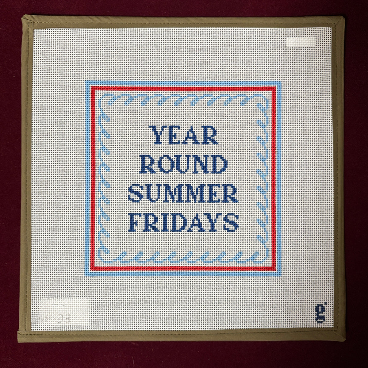 Summer Fridays-Needlepoint Canvas-Goodpoint Needlepoint-The Pepper Pot Barrington, IL