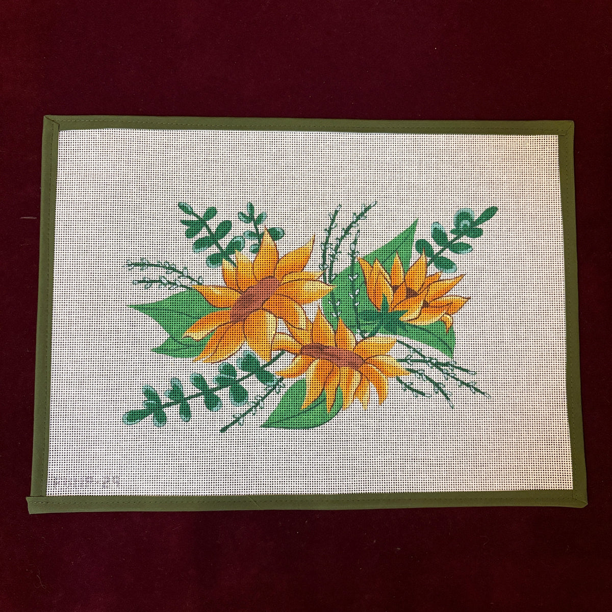 Sunflowers-Needlepoint Canvas-Walker's Needlepoint-The Pepper Pot Barrington, IL