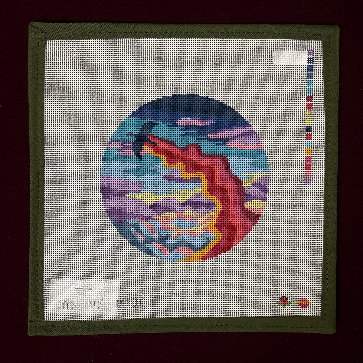 Sunset Dragon-Needlepoint Canvas-Saturnalia Stitching-The Pepper Pot Barrington, IL