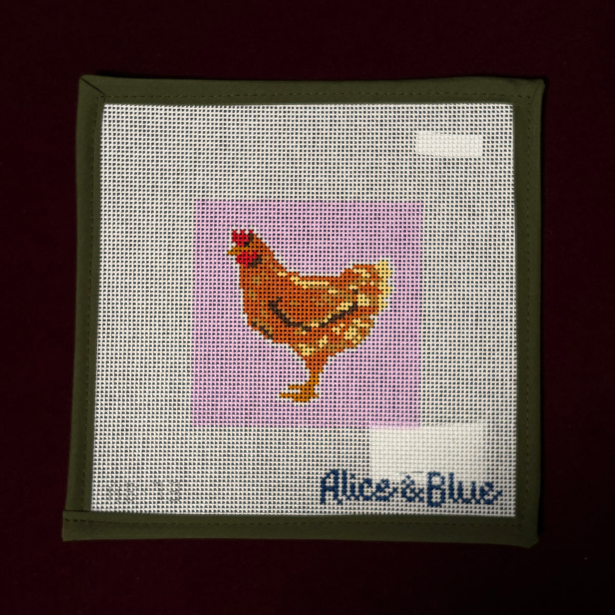 Sunshine Golden Comet Chicken Coaster-Needlepoint Canvas-Alice & Blue-The Pepper Pot Barrington, IL