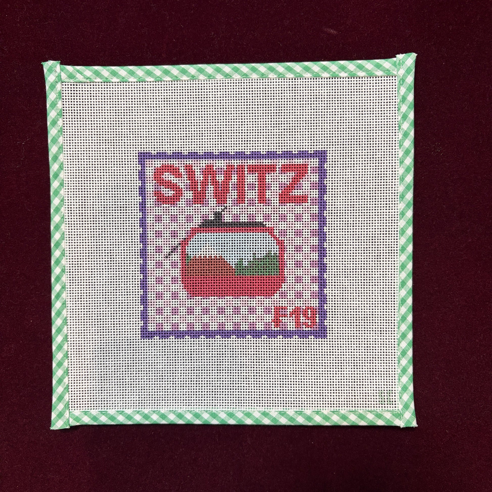 Switzerland-Needlepoint Canvas-Strawberry Club-The Pepper Pot Barrington, IL