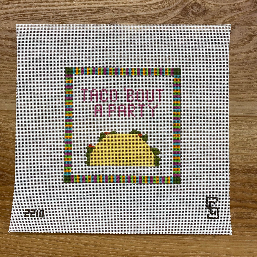 Taco 'Bout A Party Canvas August Trunk Show-Needlepoint Canvas-KCN Designers-The Pepper Pot Barrington, IL