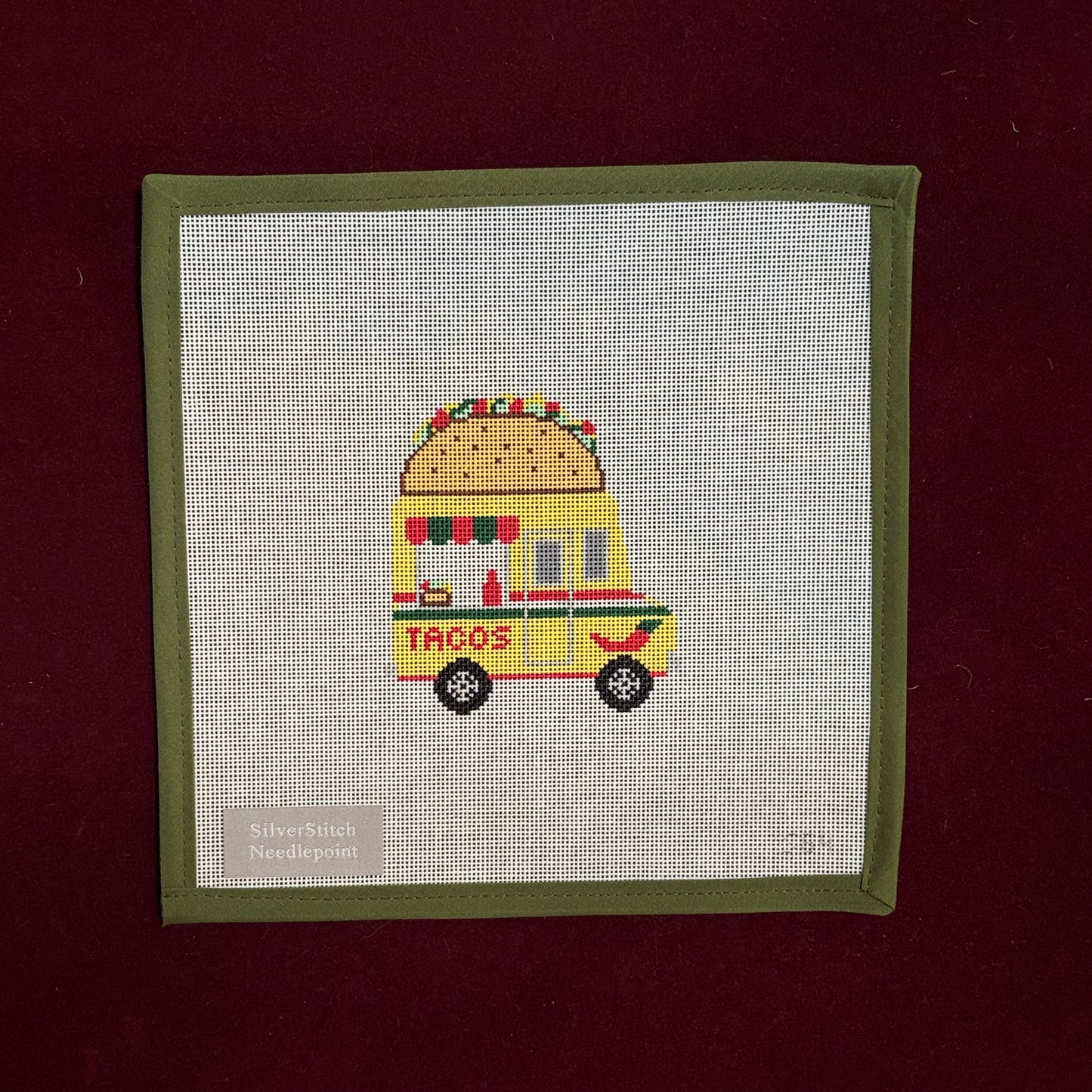 Taco Truck-Needlepoint Canvas-Silverstitch Needlepoint-The Pepper Pot Barrington, IL