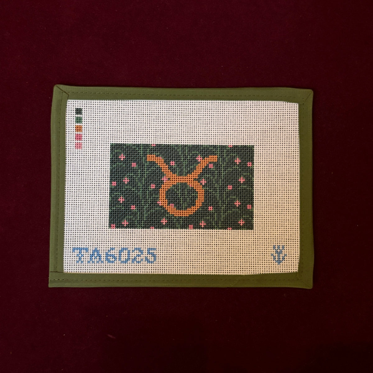 Taurus Eyeglasses Case-Needlepoint Canvas-KCN Designers-The Pepper Pot Barrington, IL