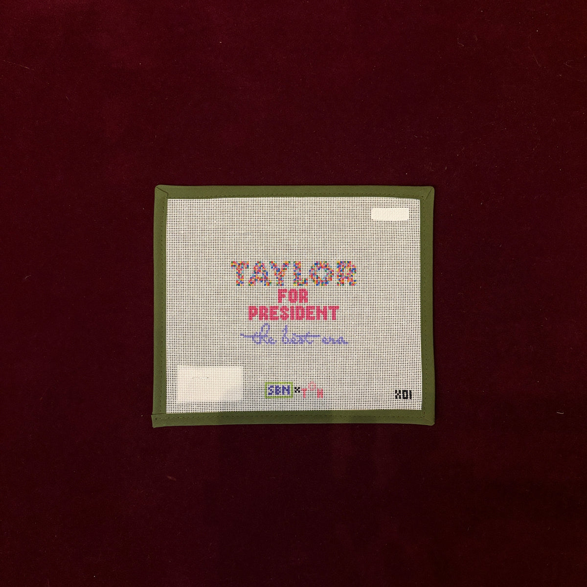 Taylor for President-Needlepoint Canvas-Susan Battle Needlepoint-The Pepper Pot Barrington, IL