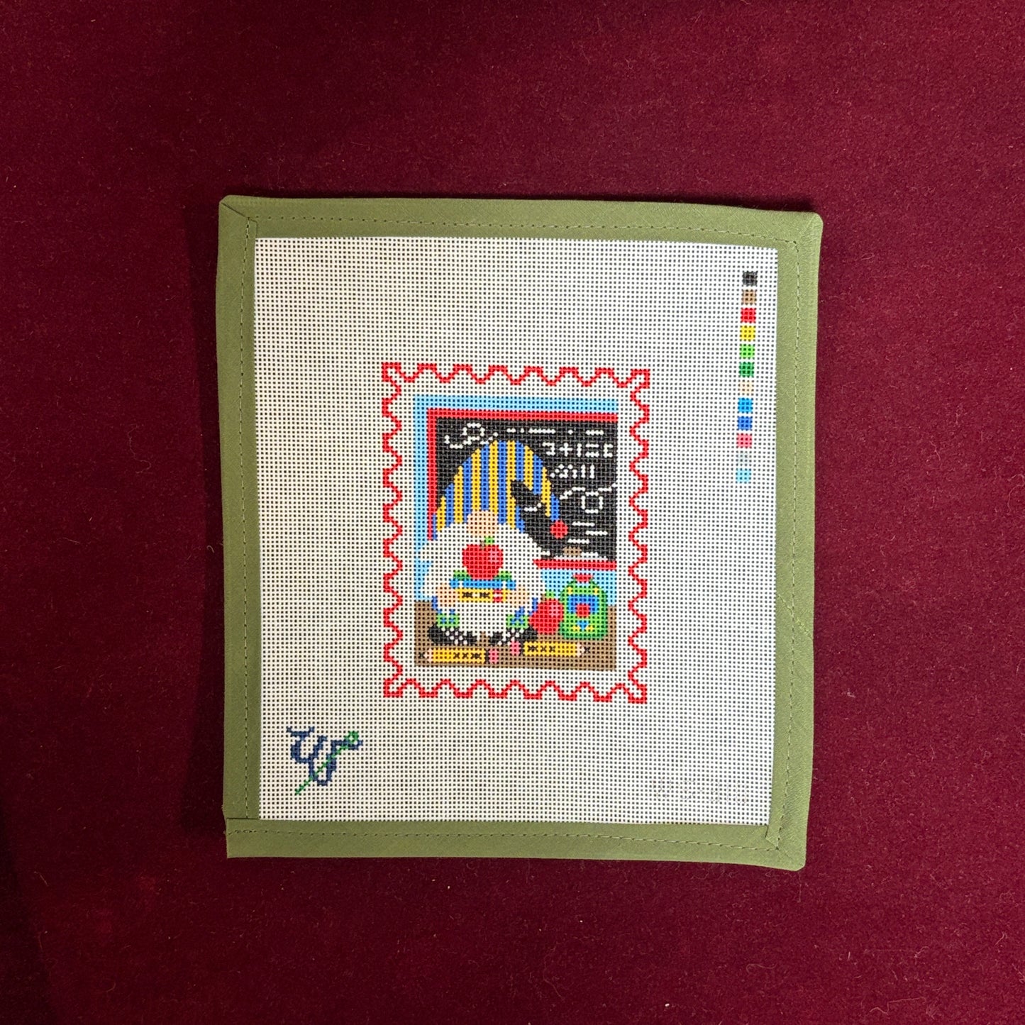 Teacher Appreciation Stamp-Needlepoint Canvas-Wipstitch-The Pepper Pot Barrington, IL