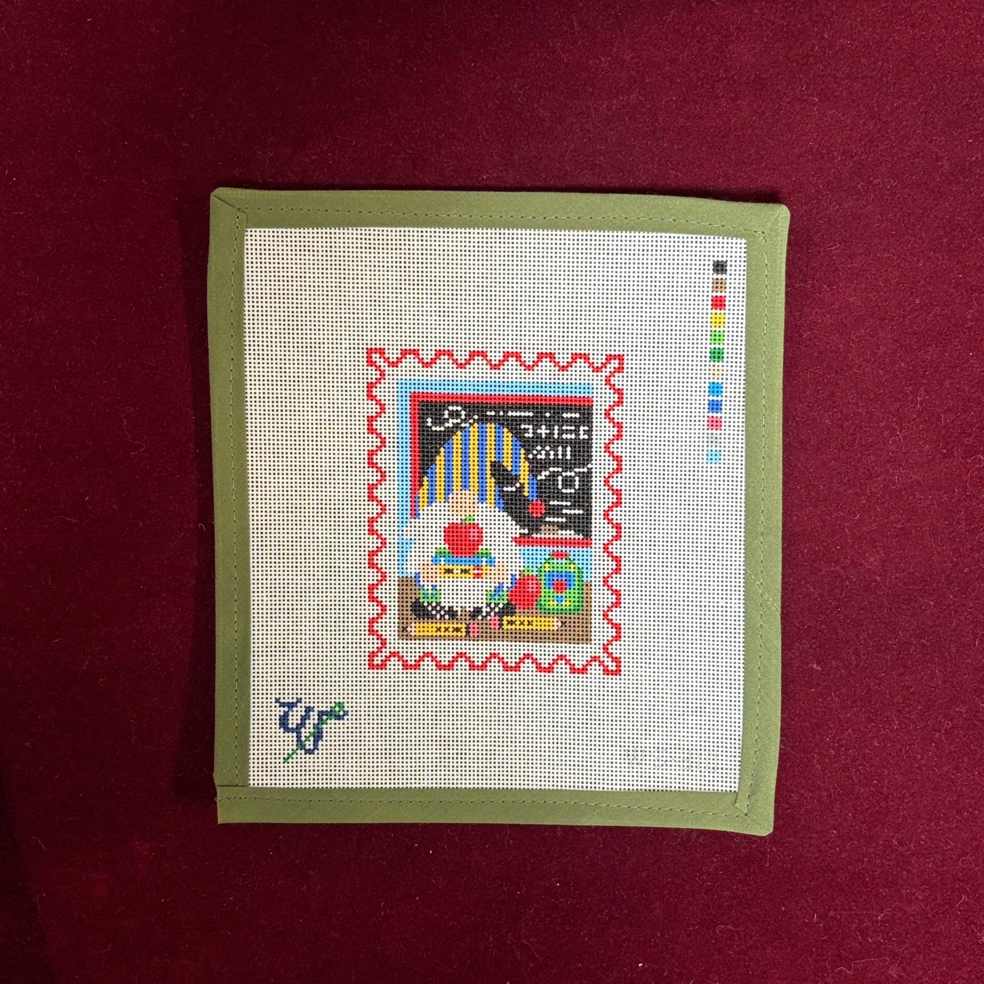 Teacher Appreciation Stamp-Needlepoint Canvas-Wipstitch-The Pepper Pot Barrington, IL