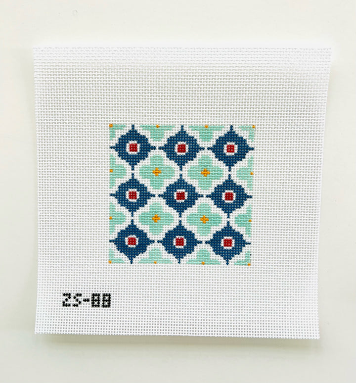 Teal Moroccan Tile August Trunk Show-Needlepoint Canvas-KCN Designers-The Pepper Pot Barrington, IL