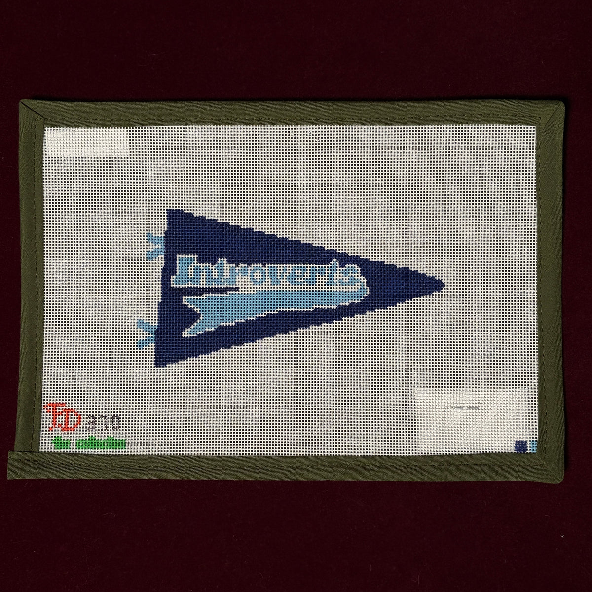 Team Introvert Pennant-Needlepoint Canvas-The Collection Designs-The Pepper Pot Barrington, IL