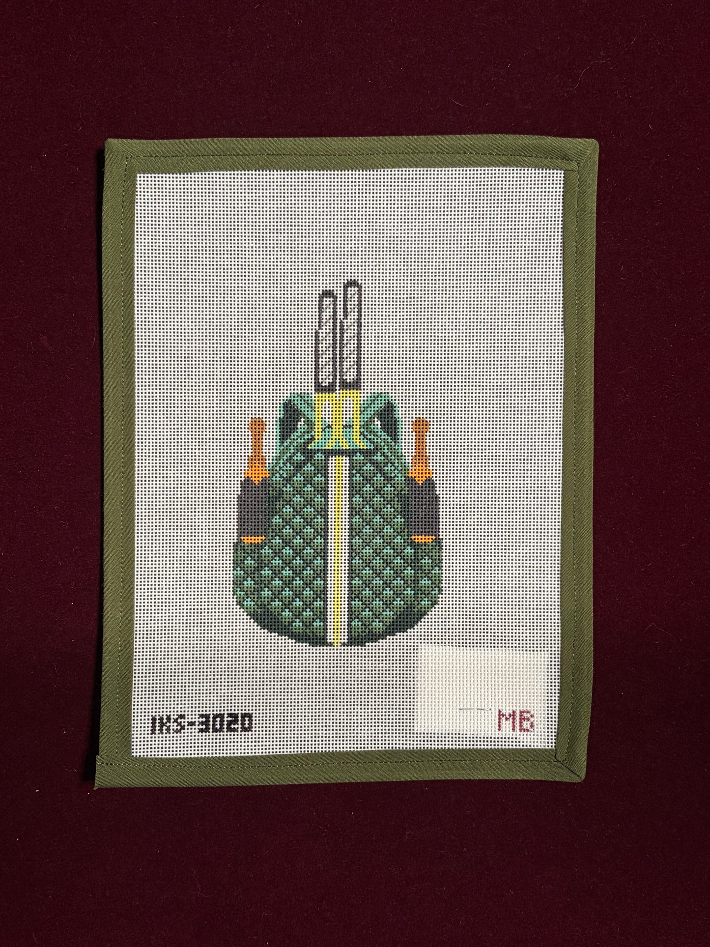 Tennis Bag, Green, Small-Canvas-Initial K-The Pepper Pot