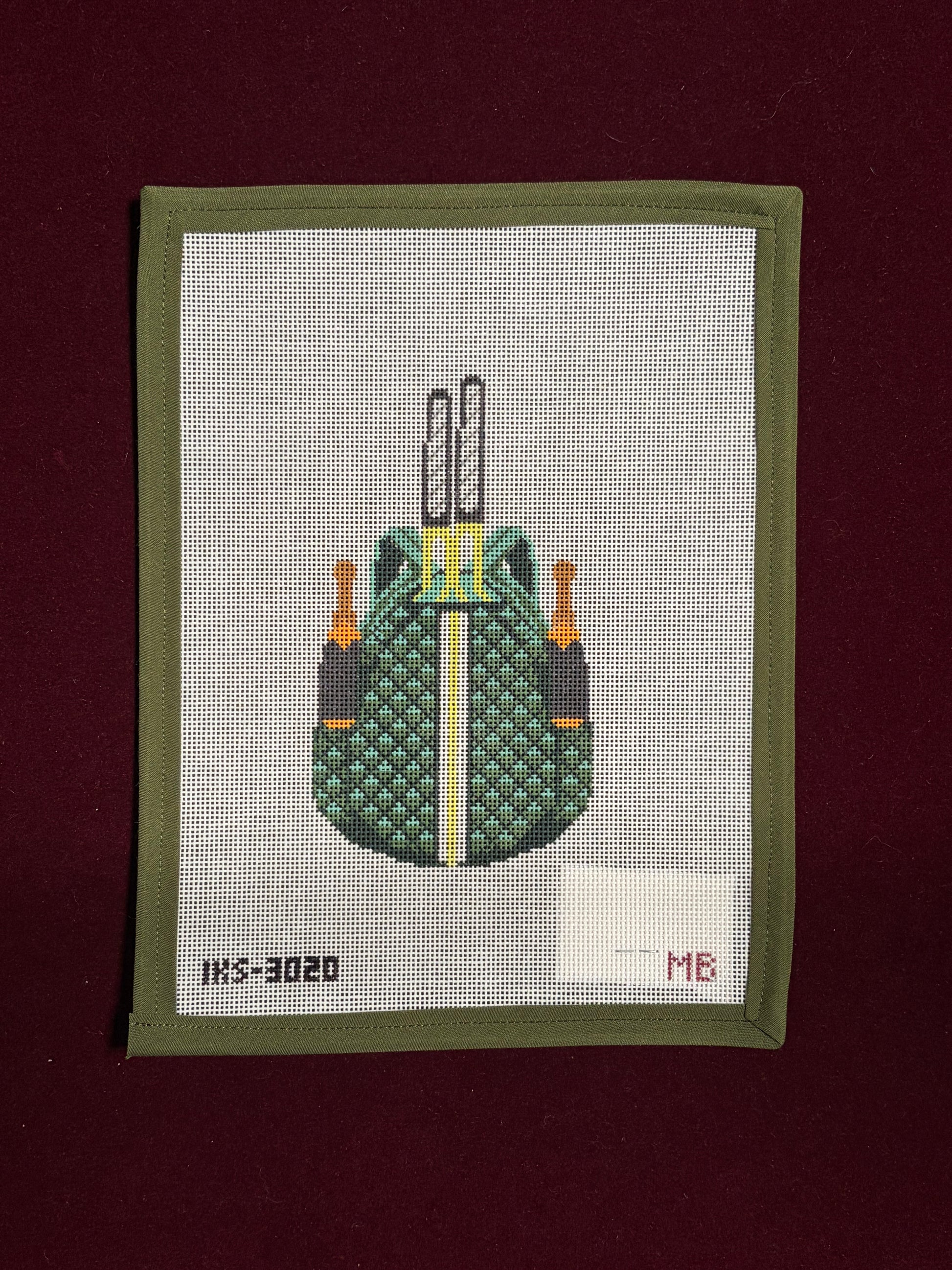 Tennis Bag, Green, Small-Canvas-Initial K-The Pepper Pot