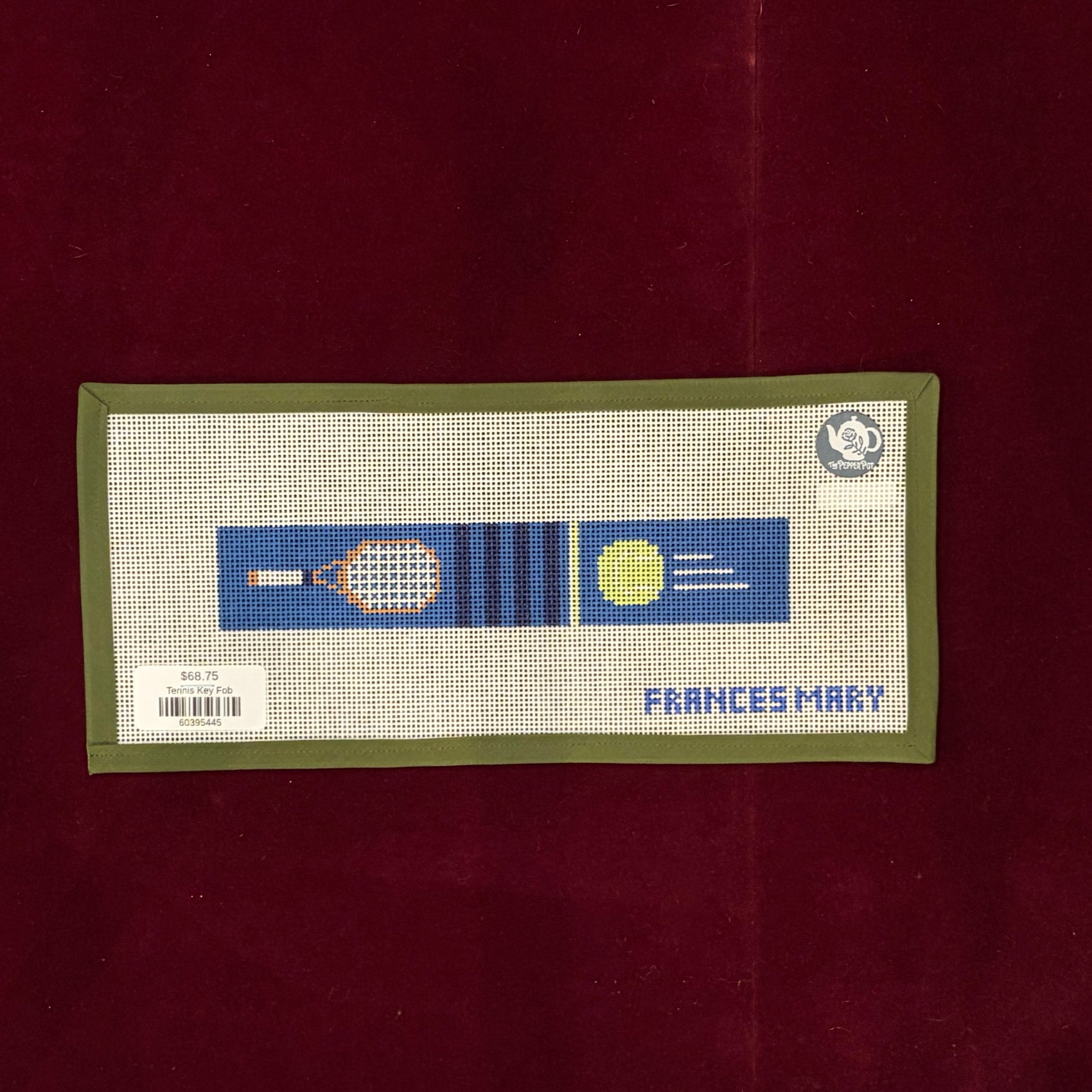 Tennis Key Fob-Canvas-Francis Mary Needlepoint-The Pepper Pot