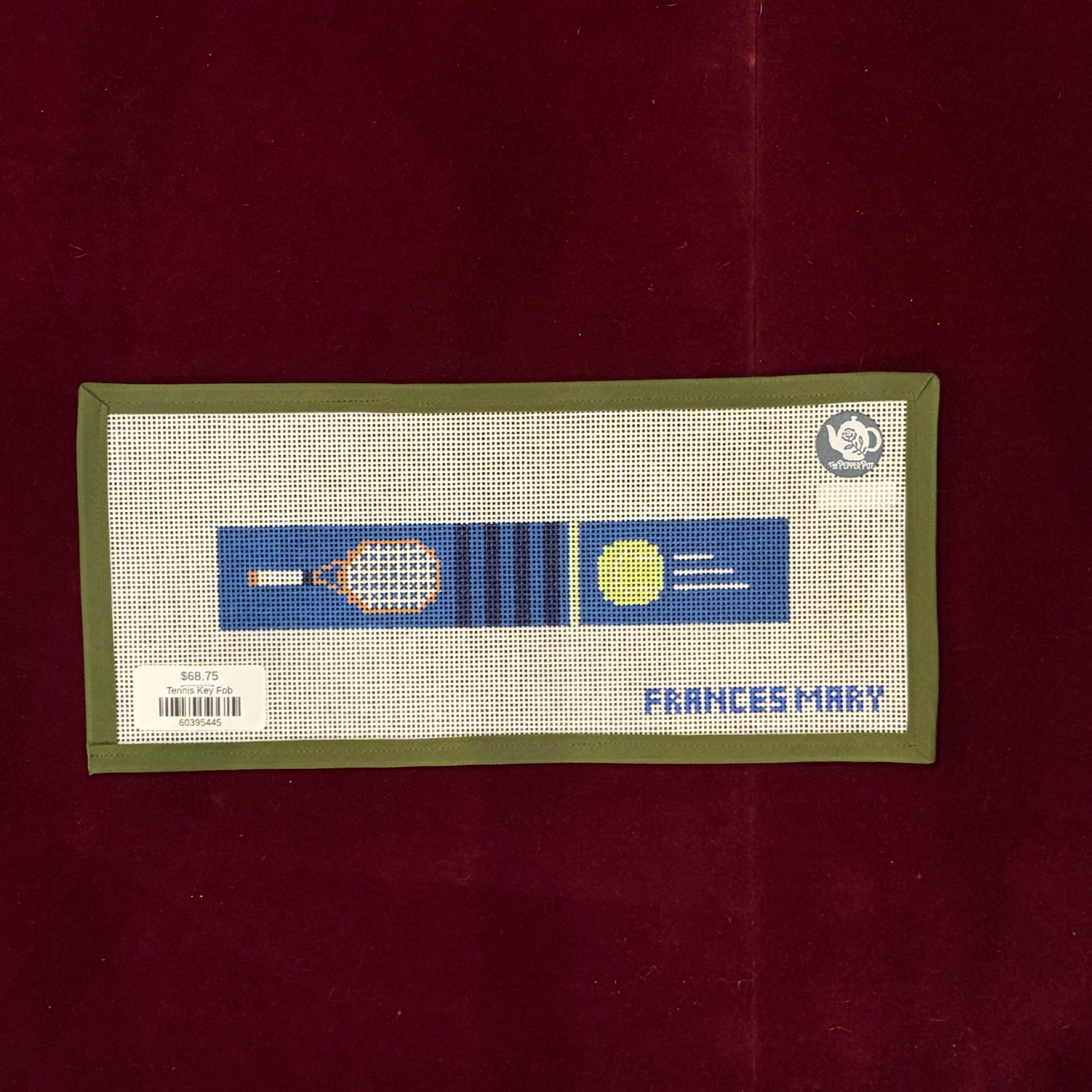 Tennis Key Fob-Canvas-Francis Mary Needlepoint-The Pepper Pot