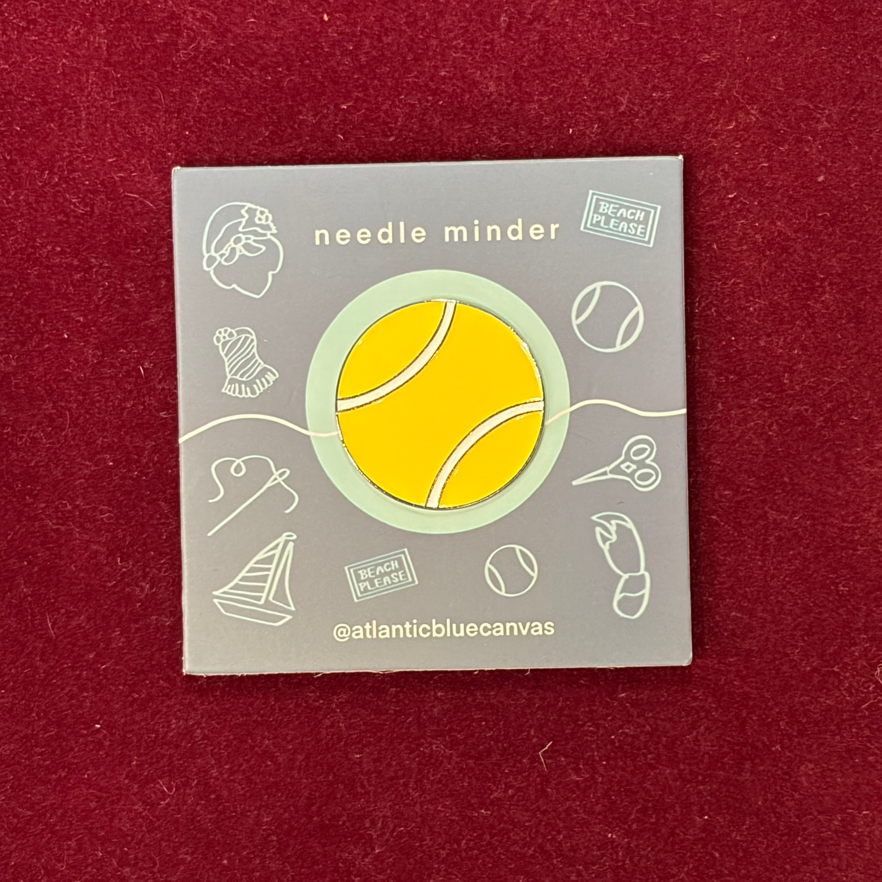 Tennis Needle Minder-Accessories-Atlantic Blue Canvas-Magnetic Needle Minder-The Pepper Pot-Barrington IL