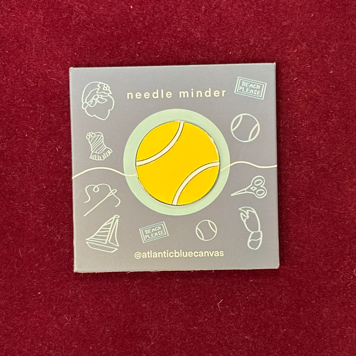 Tennis Needle Minder-Accessories-Atlantic Blue Canvas-Magnetic Needle Minder-The Pepper Pot-Barrington IL