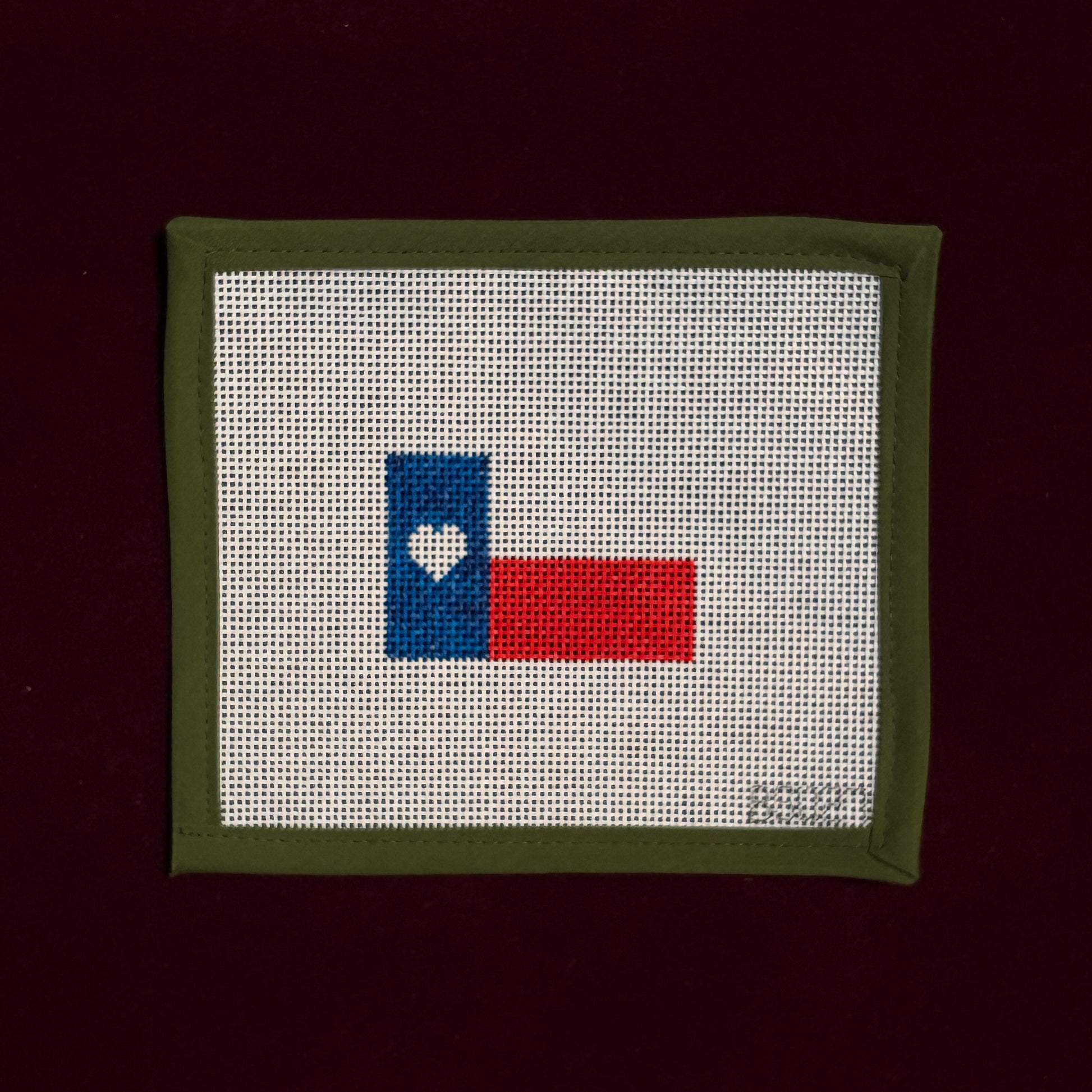 Texas Heart-Needlepoint Canvas-The Binding Stitch-The Pepper Pot Barrington, IL
