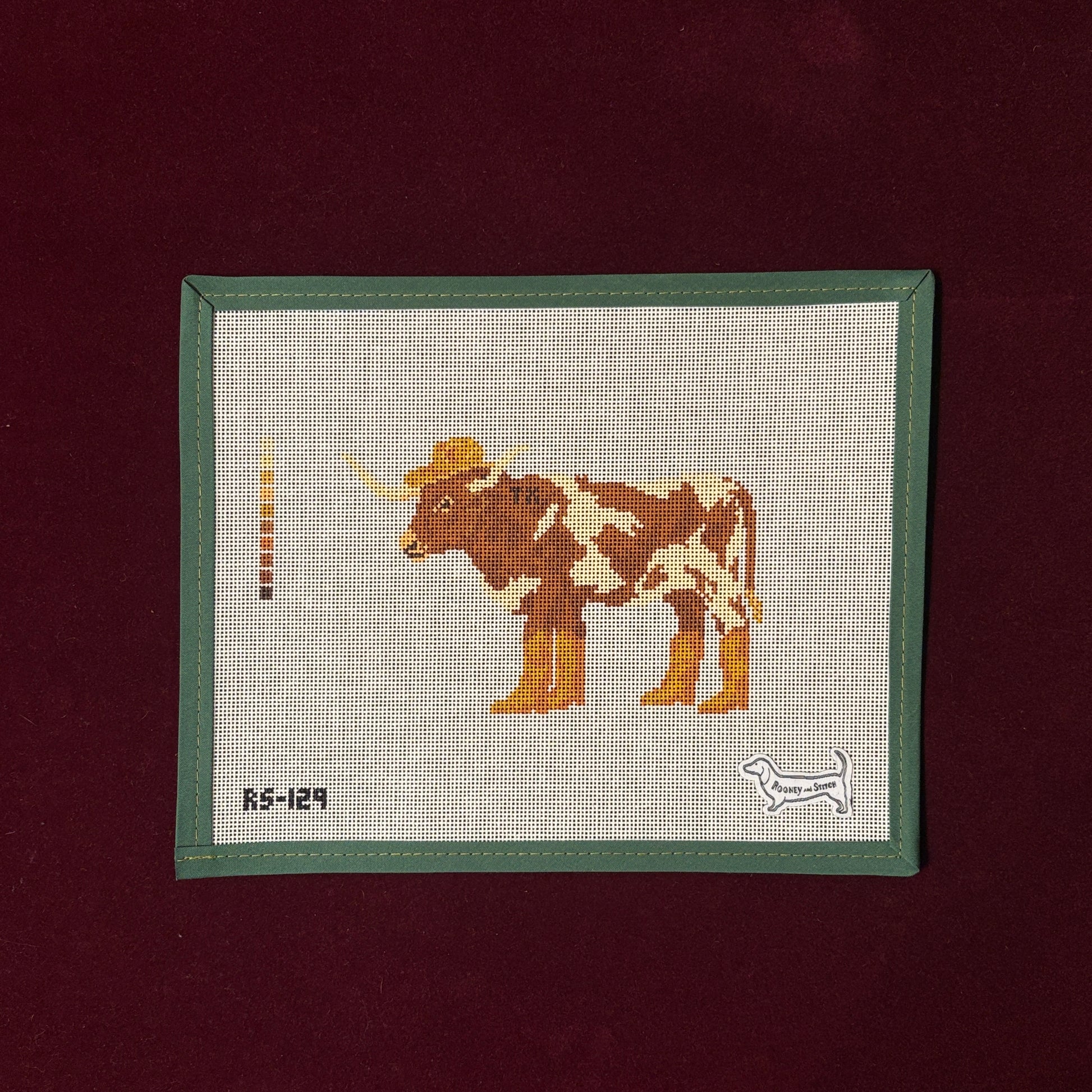 Texas Longhorn-Canvas-Atlantic Blue Canvas-The Pepper Pot