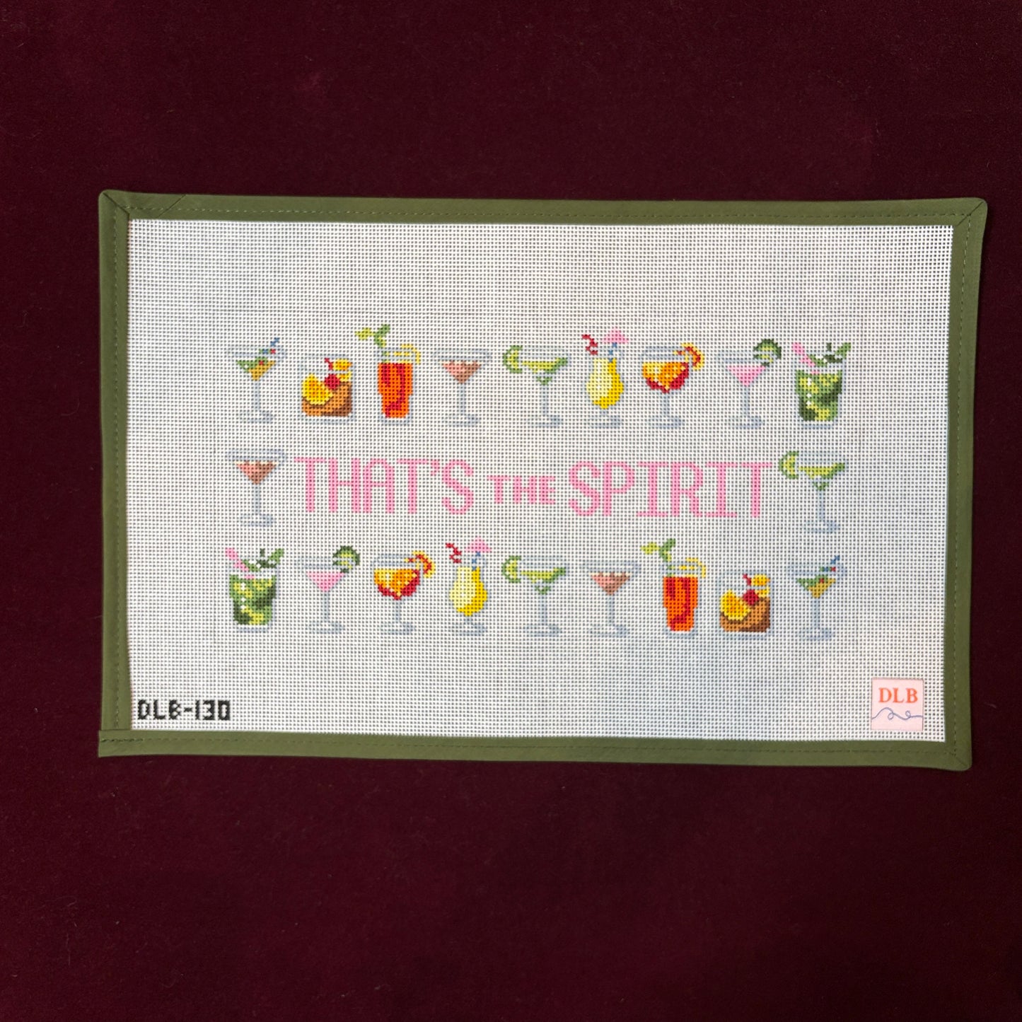 That's The Spirit-Needlepoint Canvas-Painted Stitch-The Pepper Pot Barrington, IL