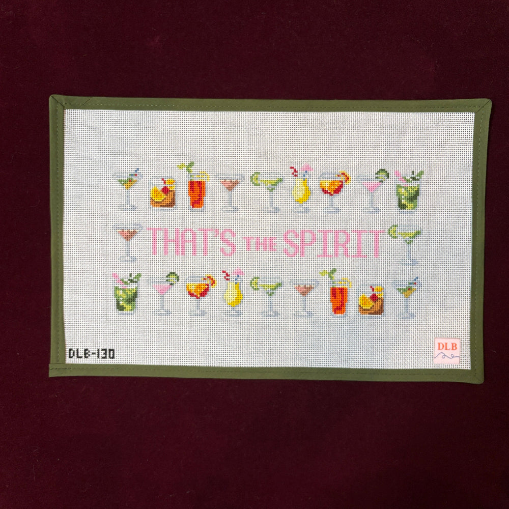 That's The Spirit-Needlepoint Canvas-Painted Stitch-The Pepper Pot Barrington, IL