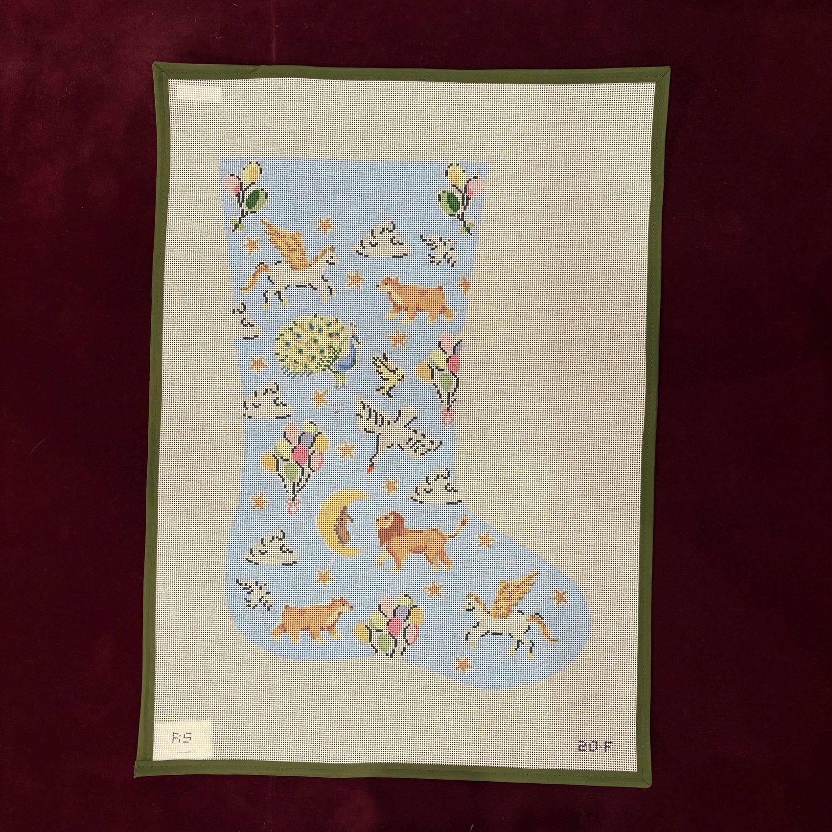 The Celestial Menagerie Stocking-Needlepoint Canvas-Plum Stitchery-The Pepper Pot Barrington, IL