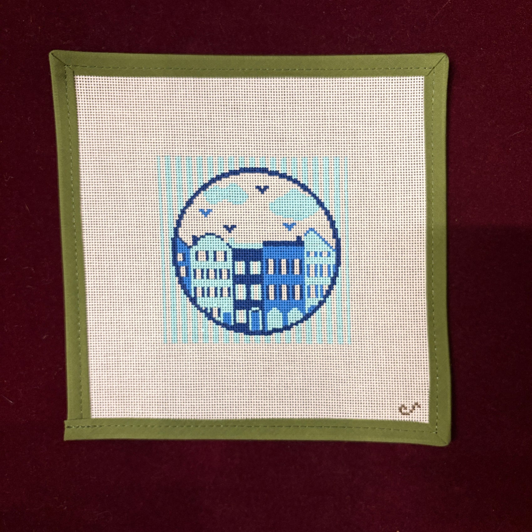 The Charleston (Rainbow Row)-Needlepoint Canvas-Sunday Shoppe-The Pepper Pot Barrington, IL