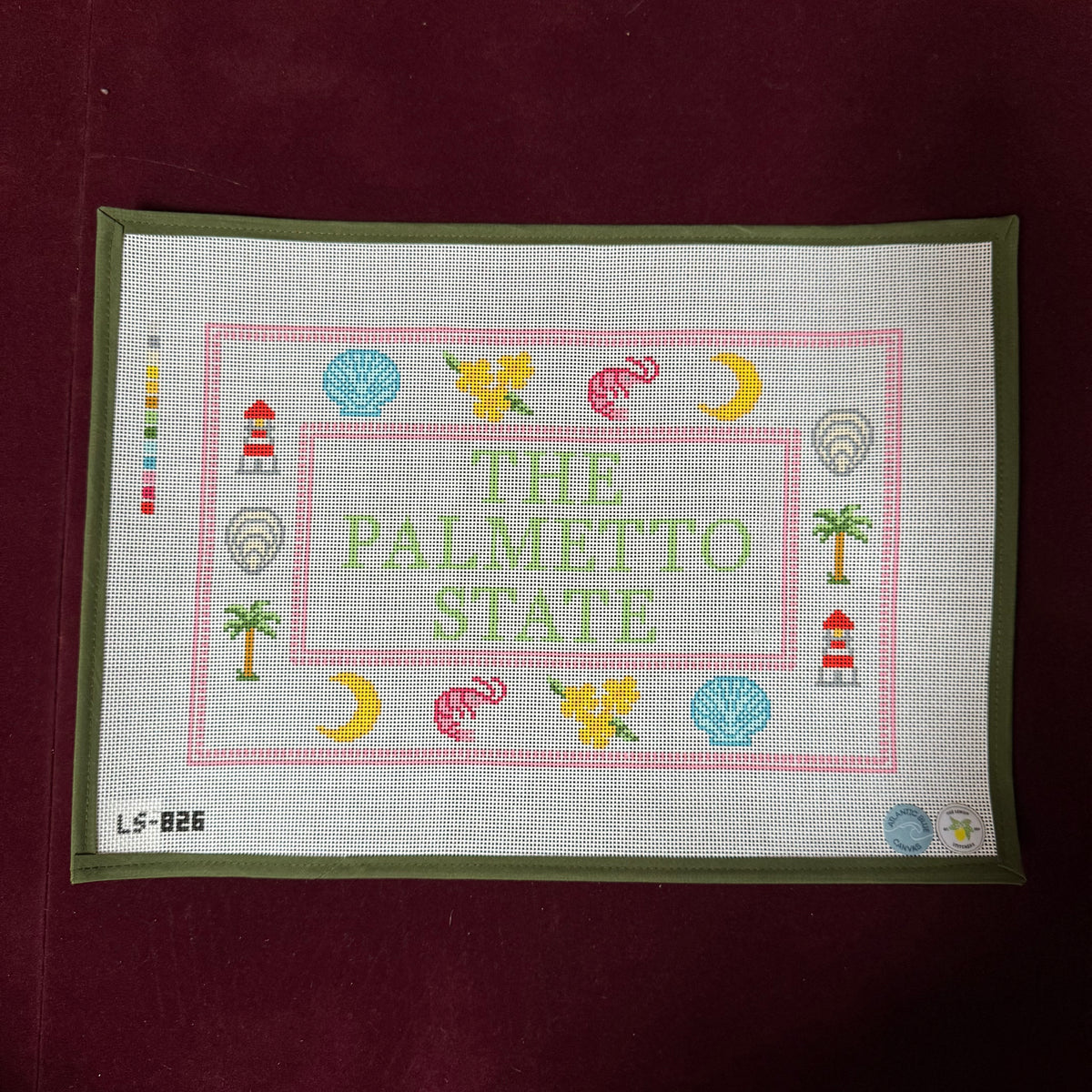 The Palmetto State: South Carolina-Needlepoint Canvas-Atlantic Blue Canvas-The Pepper Pot Barrington, IL