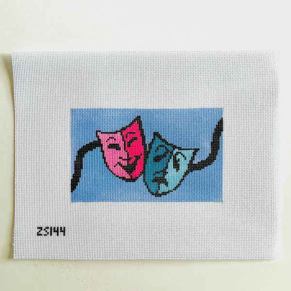 theater Mask EGC Insert August Trunk Show-Needlepoint Canvas-KCN Designers-The Pepper Pot Barrington, IL