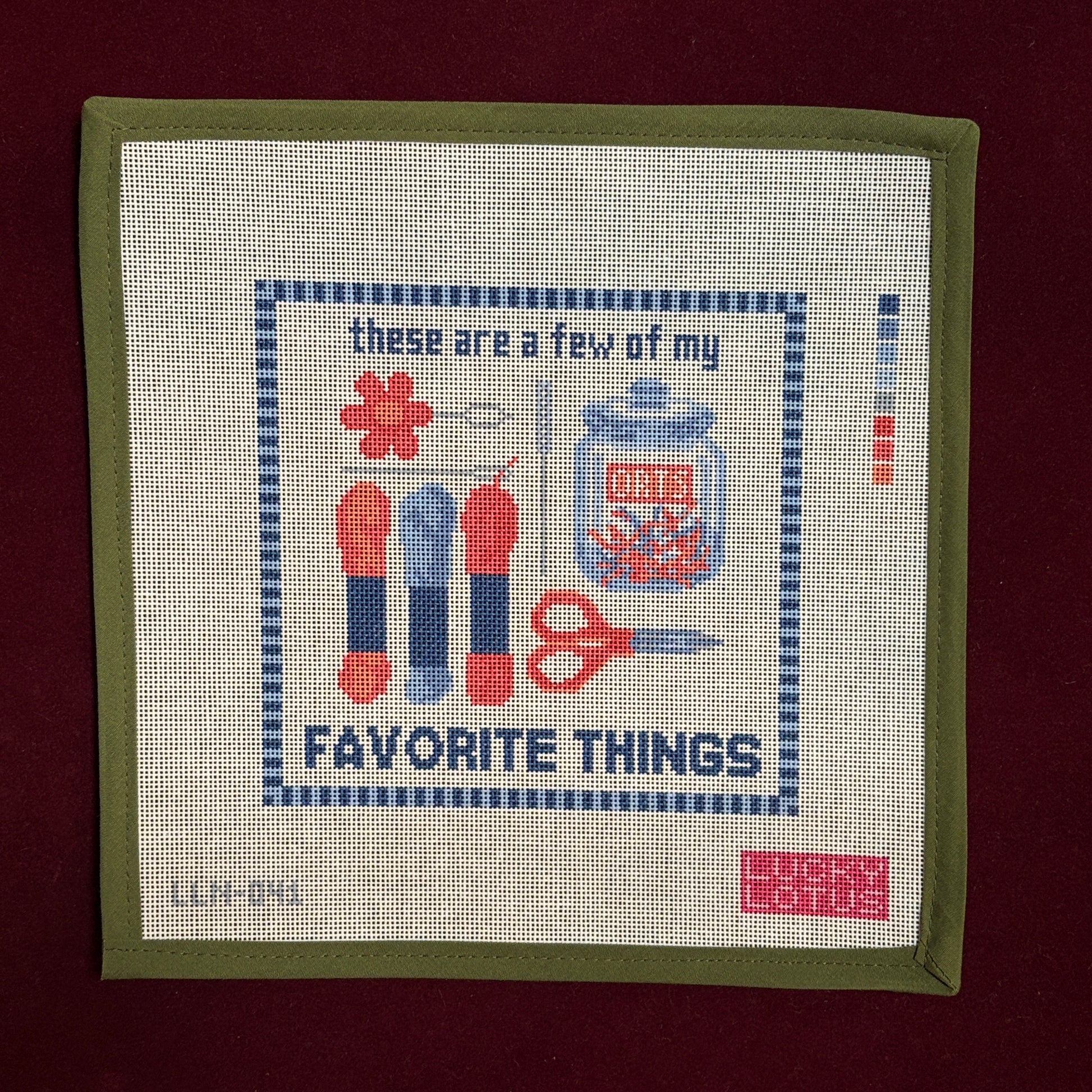 These are a few of my favorite things- NDLPT-Needlepoint Canvas-Lucky Lotus-The Pepper Pot Barrington, IL