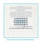 An instructional card explaining the continental stitch for needlepoint, featuring a diagram of a grid with blue and black stitches and text on how to place and execute the stitch. The card is framed with a blue border on a white background with the title 'Instructions on the Continental Stitch' below.