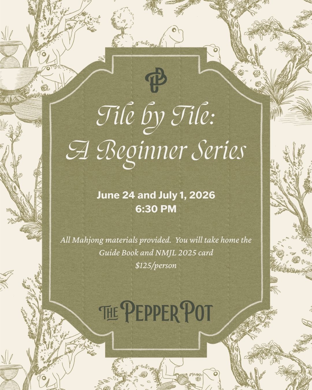 Tile by Tile: A Beginner Mahjong Series - June 24th and July 1-Mahjong-The Pepper Pot-The Pepper Pot