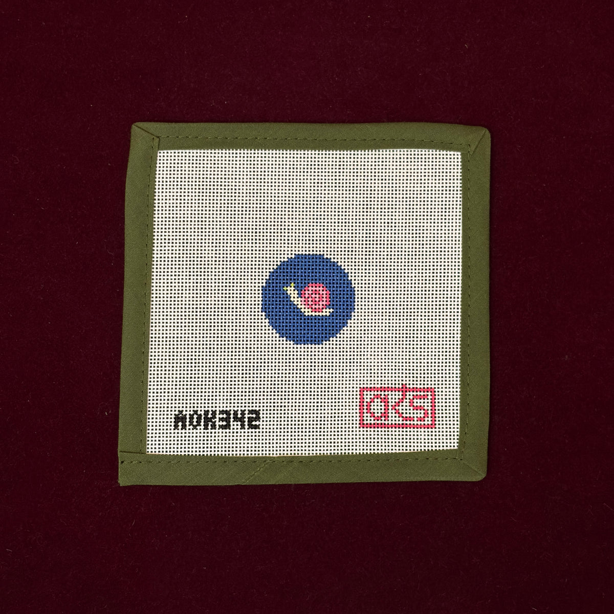 Tiny Snail Key Fob Insert-Needlepoint Canvas-Ann Kaye Studio-The Pepper Pot Barrington, IL
