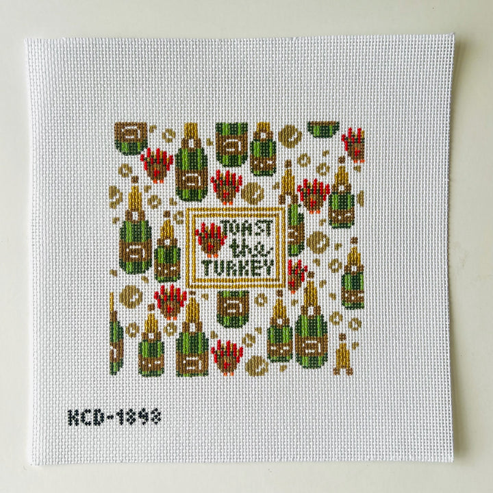 Toast the Turkey August Trunk Show-Needlepoint Canvas-KCN Designers-The Pepper Pot Barrington, IL